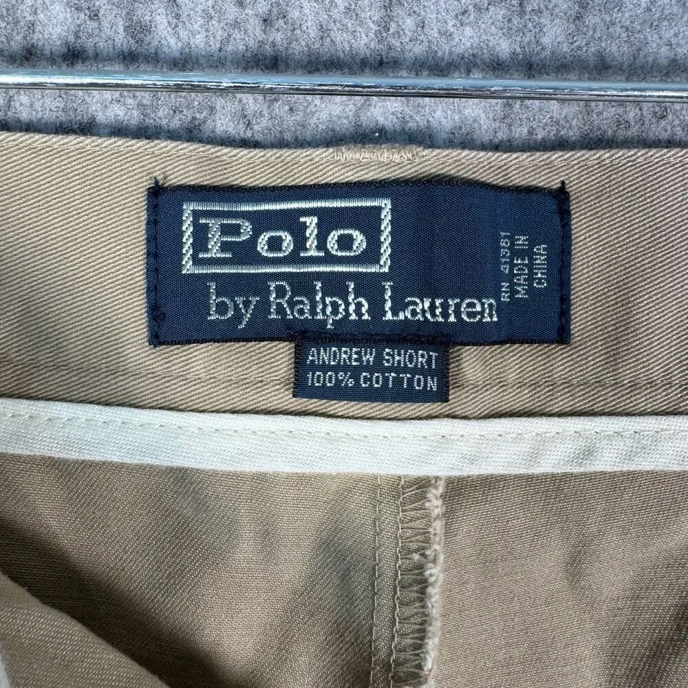 Polo Ralph Lauren Andrew Shorts Mens 40x7 Beige NWT Vintage Pleated Cotton